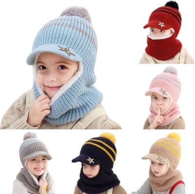 Kinder Winter Schlupfmütze - 50% Rabatt 2 Kinder Winter Schlumpfmütze