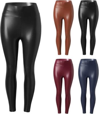 Kunstleder Leggings Damen1