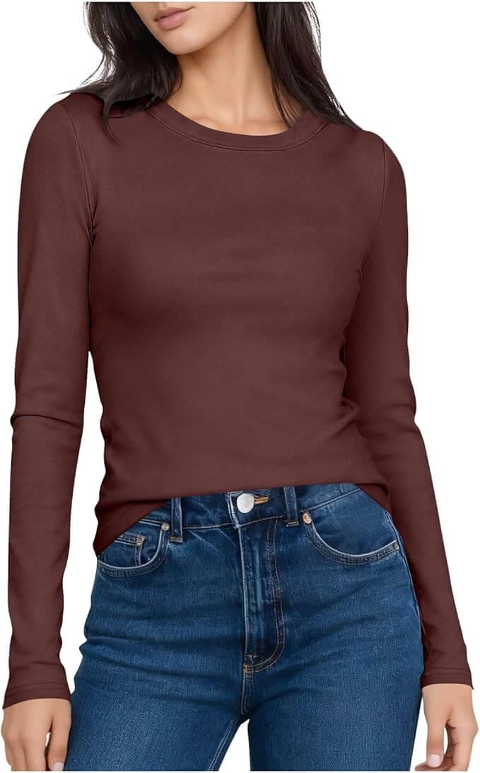 Damen Basic Langarmshirt – 50% Rabatt