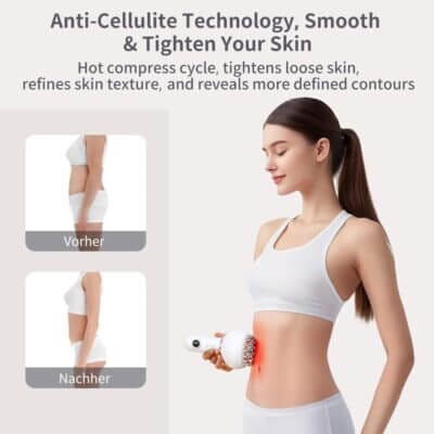 Das Lymphdrainage Gerät hilft dir, Flüssigkeitsansammlungen gezielt zu reduzieren und deine Muskeln zu entspannen.