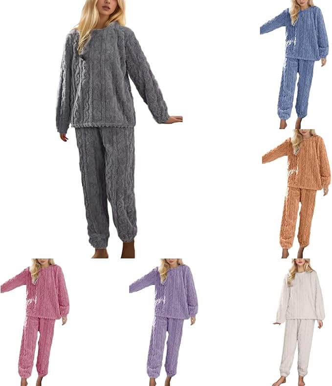 Schlafanzug Damen Winter Thermo Pyjama Set – 50% Rabatt