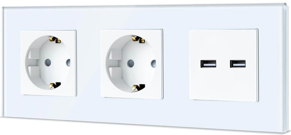 TAWOIA Schuko Wandsteckdose mit Doppel-USB-Ausgang – 51% Rabatt