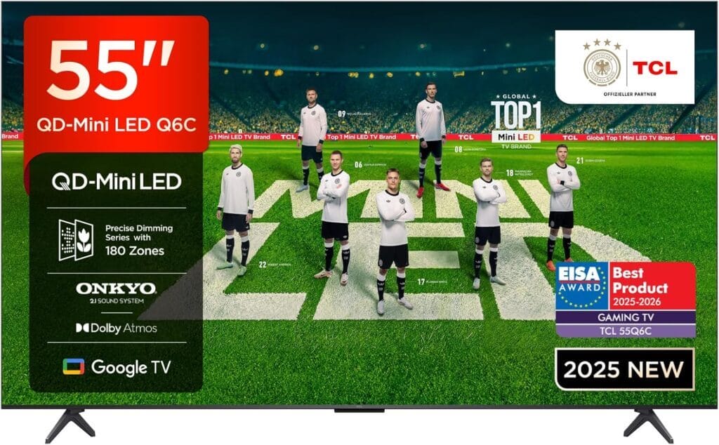 TCL 55 Zoll 55Q6C QLED Mini LED Fernseher – 25% Rabatt