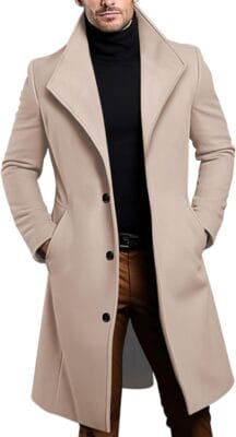 Trenchcoat Herren Lang Wollmantel