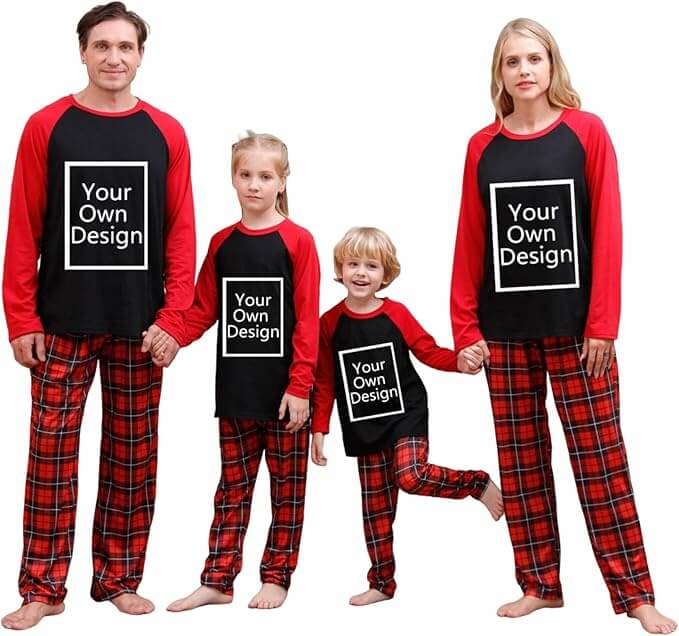 Weihnachtspyjama im Familien Set – 75% Rabatt