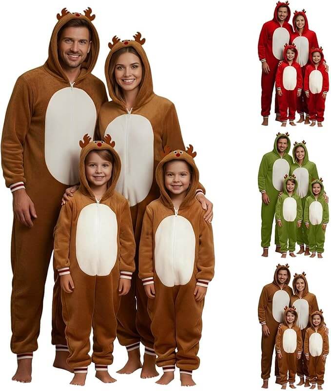 Elch Weihnachtspyjama Familie Set – 50% Rabatt