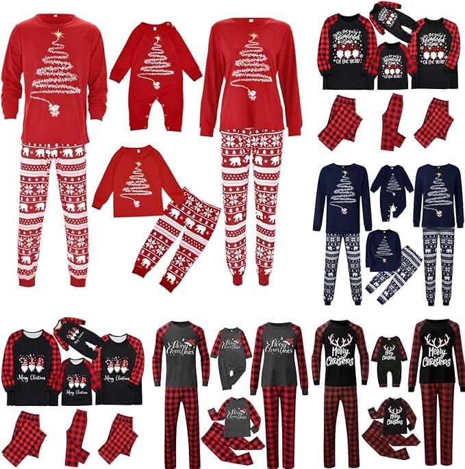 Weihnachtspyjama Familie Set – 50% Rabatt