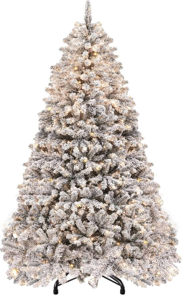 YITAHOME künstlicher Weihnachtsbaum mit Schnee und Beleuchtung, 182cm hoch – 15% Rabatt