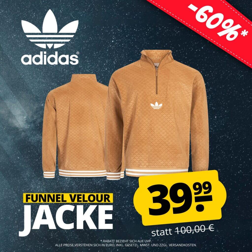 adidas Originals Funnel Velour Jacke – 60% Rabatt