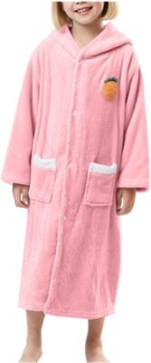 kinderbademantel rosa