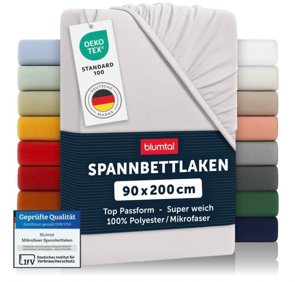 Blumtal® Spannbettlaken 2er Pack 90x200cm – 52% Rabatt