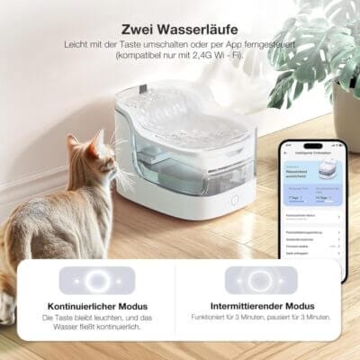 2L Katzenbrunnen mit kabelloser Pumpe - 50% Rabatt 2 2L Katzenbrunnen mit kabelloser Pumpe