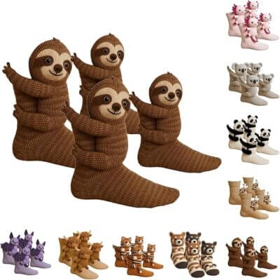 3D Stricksocken mit Tieren