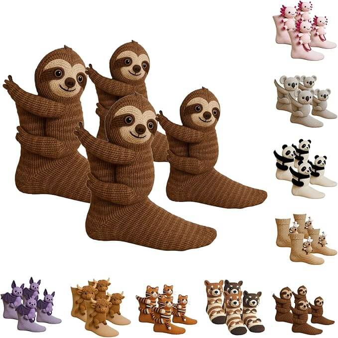 3D Stricksocken mit Tieren – 50% Rabatt