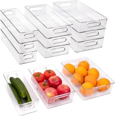 9 Stück Kühlschrank-Organizer-Behälter Set