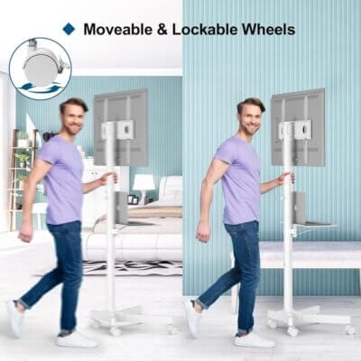 Mobiler TV Ständer auf Rollen
