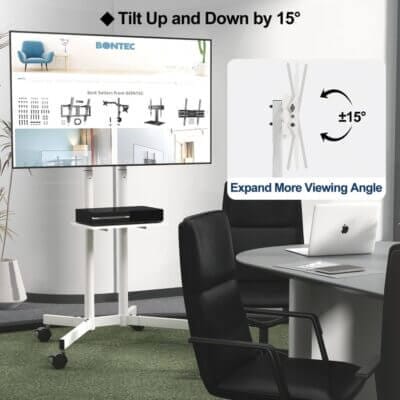 BONTEC TV Ständer mit Rollen - 62% Rabatt 2 BONTEC TV Ständer mit Rollen