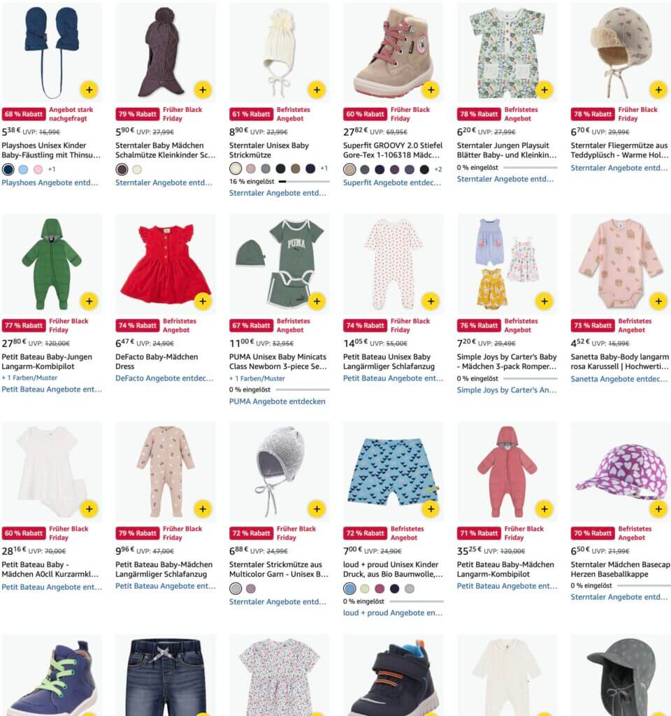 Baby Angebote – schon ab 2,08 €