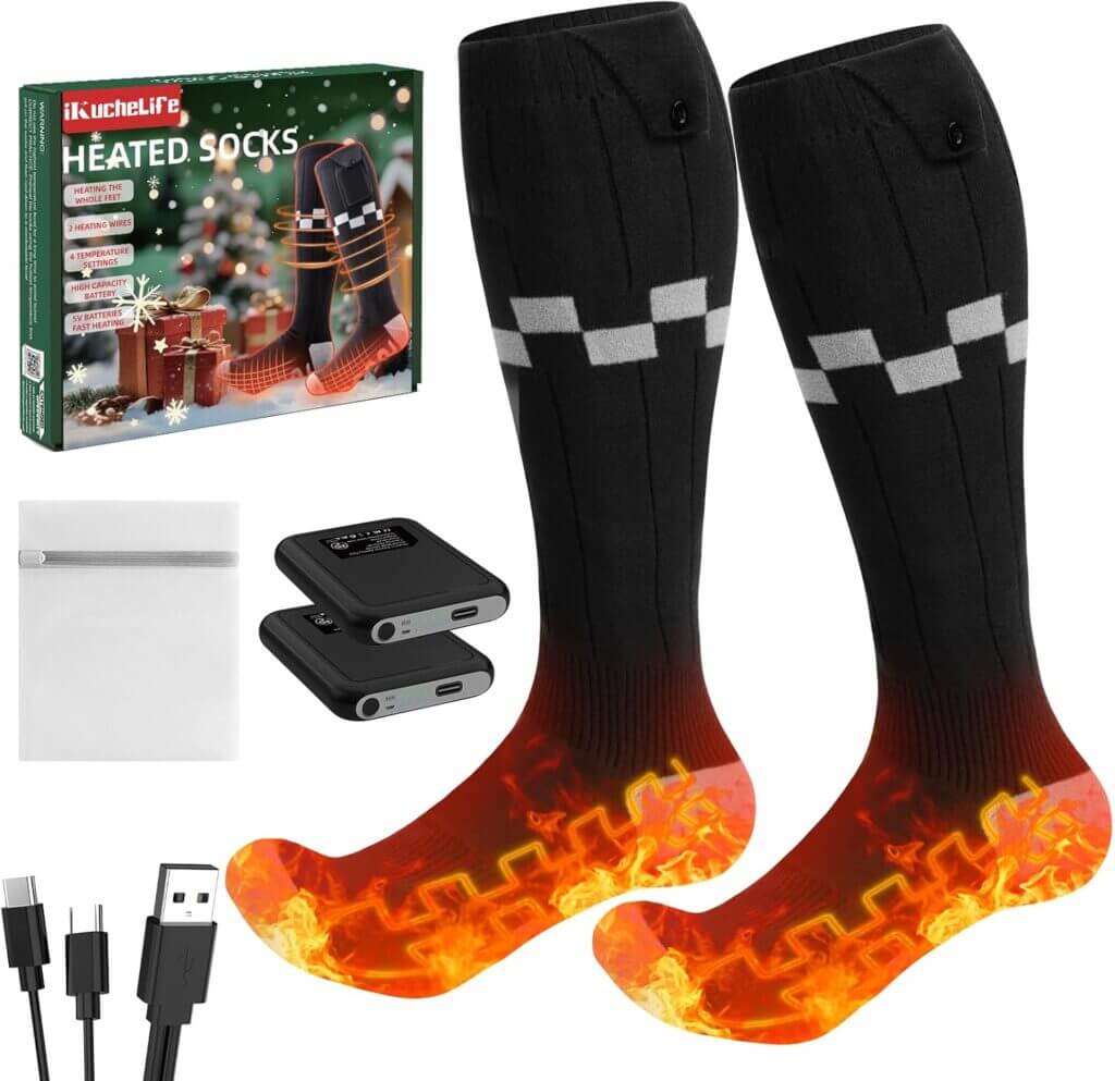 Beheizbare Socken mit 2 x 7500mAh/5V Batterien – 50% Rabatt