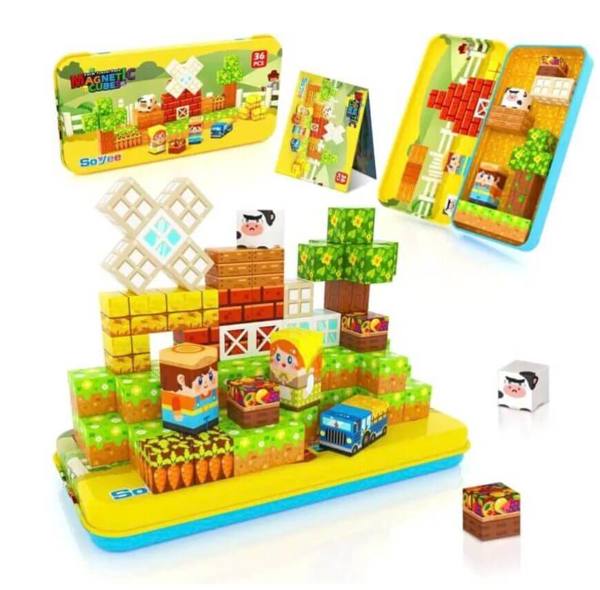 Magnetbausteine mit Metallbox für Jungen und Mädchen ab 3+ Jahre – 70% Rabatt