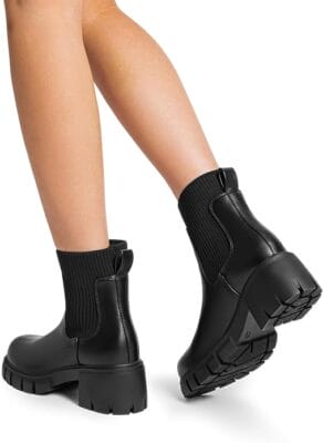 DREAM PAIRS Damenstiefel mit klobigem Absatz