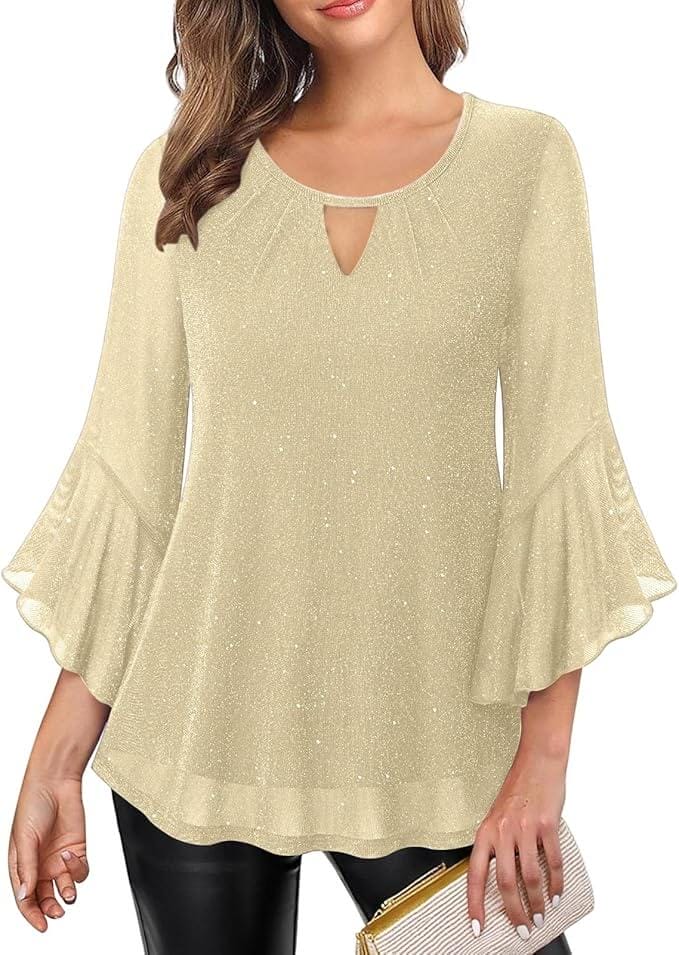 Damen Bluse mit Rüschenärmel – 50% Rabatt