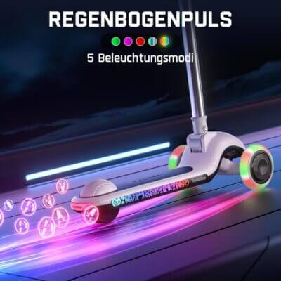 FanttikRide K9 Pro Elektroroller für Kinder mit bunten Reifen 