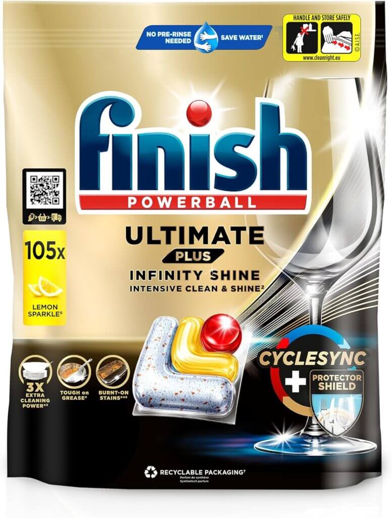 Finish Ultimate Plus Infinity Shine Citrus 105 Spülmaschinentabs – 37% Rabatt