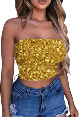 Glitzer Bandeau Top