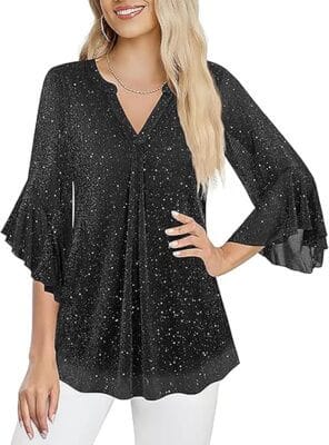 Glitzer Oberteil für Damen - 80% Rabatt 2 Glitzer Bluse