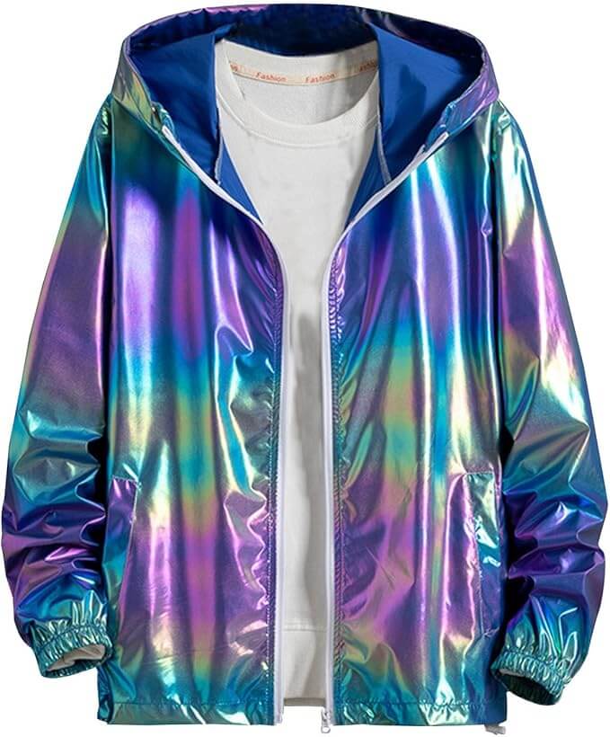 Metallic Kapuzenjacke für Herren – 70% Rabatt