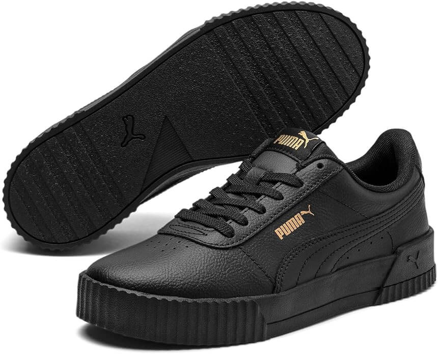 PUMA Carina L Damen Sneaker Leder Schuhe 370325 08 Schwarz Black-Gold – 38% Rabatt