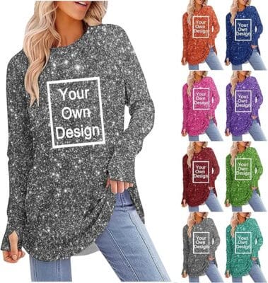 Personalisierbares Glitzer Oberteile