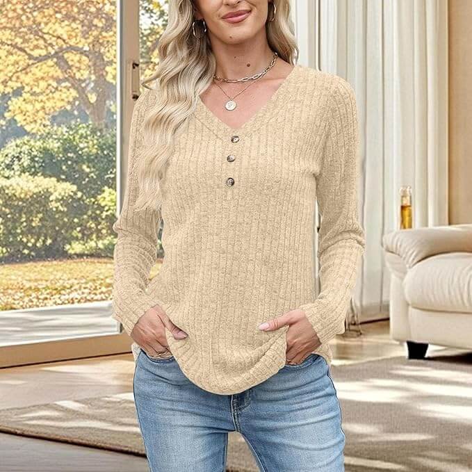 Pullover mit V-Ausschnitt für Damen – 50% Rabatt