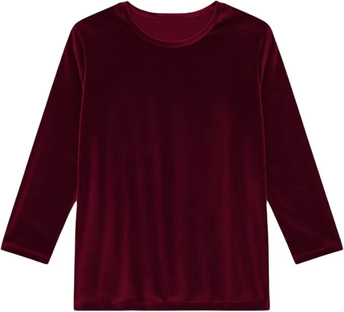 Damen Samt Shirt mit 3/4 Ärmel – 50% Rabatt