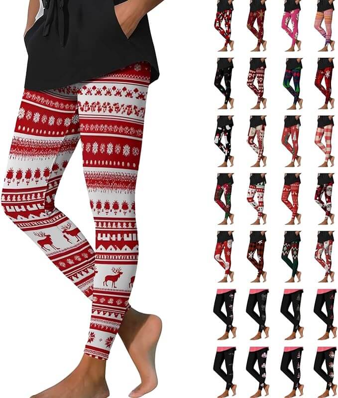 Weihnachten Leggings Damen – 50% Rabatt