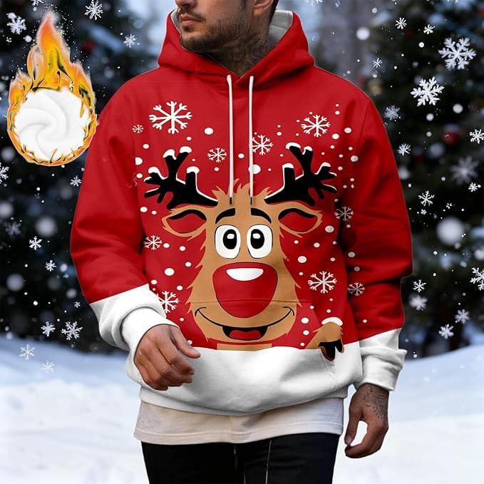 Weihnachtspullover Herren Hoodie – 50% Rabatt