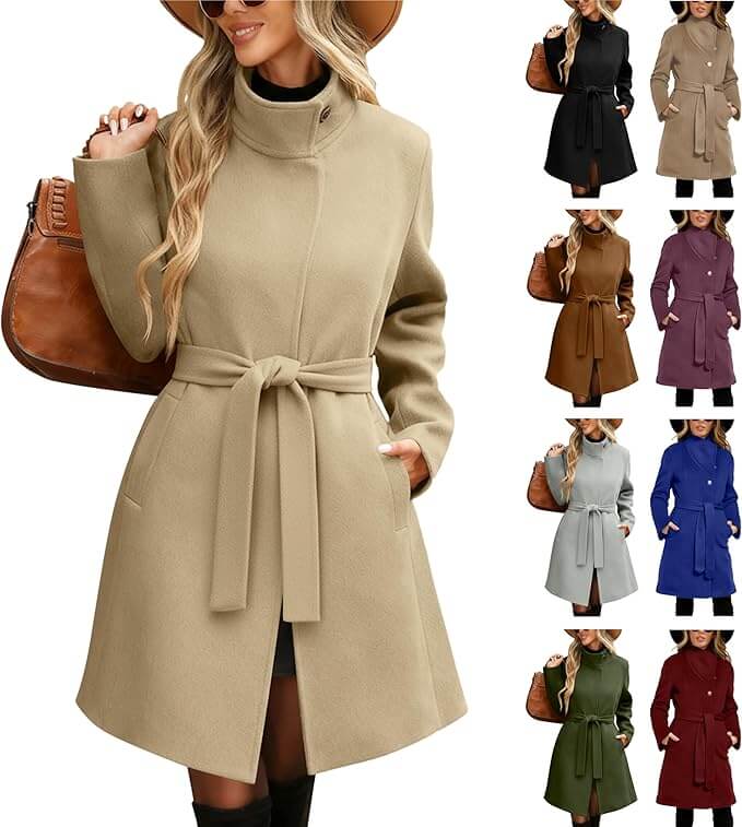 Wollmantel Damen Winter Lang – 50% Rabatt