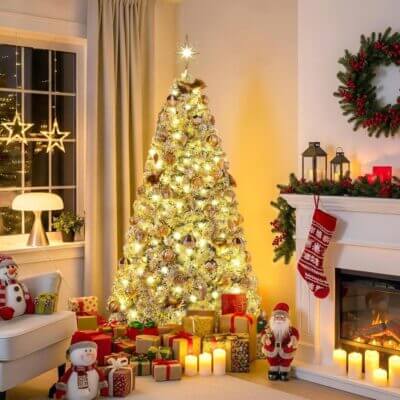 Yaheetech 183 cm Künstlicher Weihnachtsbaum mit Schnee - 20% Rabatt 2 Yaheetech 183 cm Künstlicher Weihnachtsbaum mit Schnee