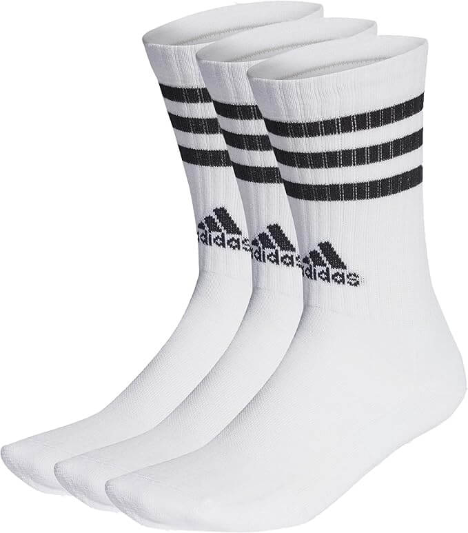 adidas Unisex 3-Stripes Cushioned Crew Socks 3 Pairs – 46% Rabatt