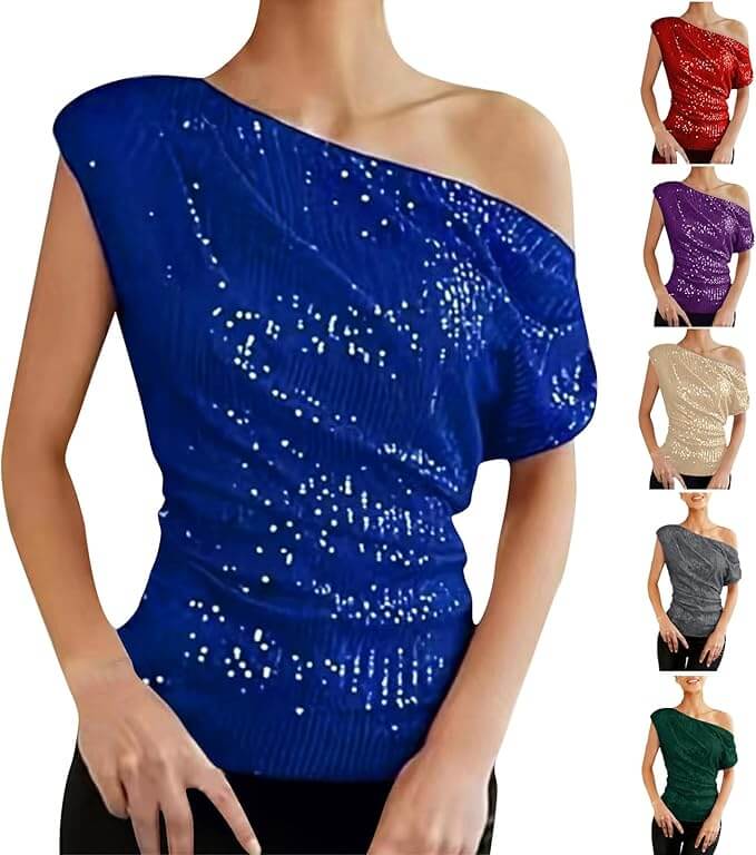 Pailletten Oberteil für Damen – 70% Rabatt