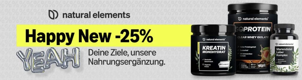 natural elements Rabattaktion – bis zu 25% Rabatt