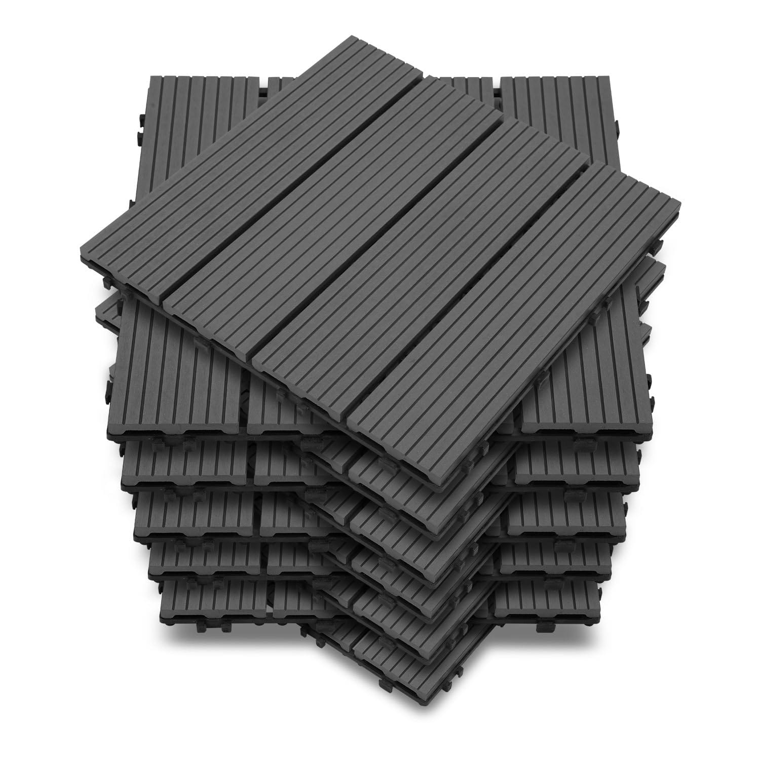 WPC Terrassenfliesen in 30 × 30 cm 11 Stück – 30% Rabatt
