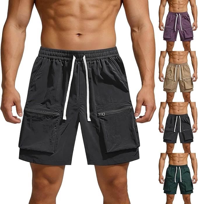 Knielange Cargo Shorts für Herren – 75% Rabatt