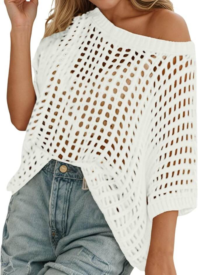 Lässiger Häkelpullover für Damen – 50% Rabatt