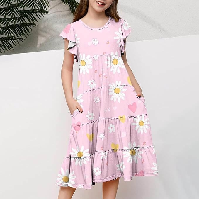 Sommerliches Mädchen Kleid mit verschiedenen Designs – 70% Rabatt