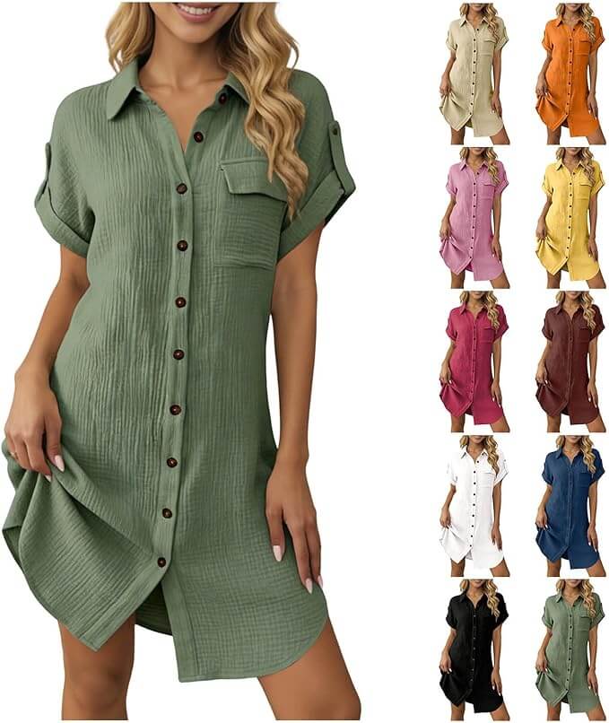 Damen Musselin Midikleid – 50% Rabatt