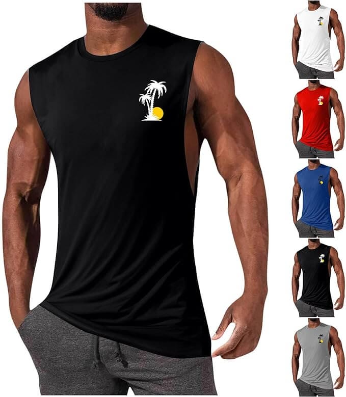 Herren Tank Top mit kleinem Print – 70% Rabatt