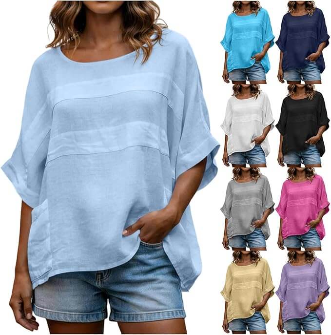 Modische Damen Leinenbluse in verschiedenen Farben – 50% Rabatt