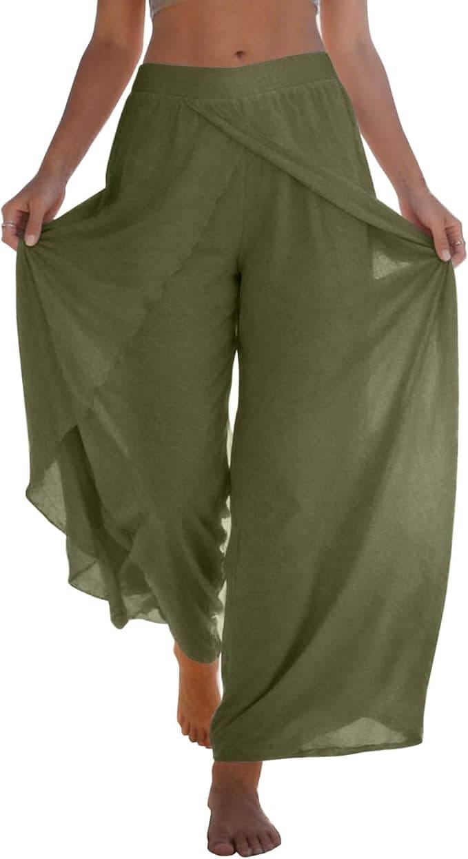 Luftige Damen Hose mit weitem Bein – 50% Rabatt